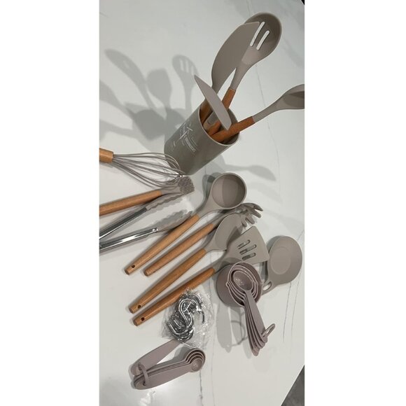 33 pcs Non-Stick Silicone Cooking Kitchen Utensils Spatula Set with Holder - Picture 11 of 16